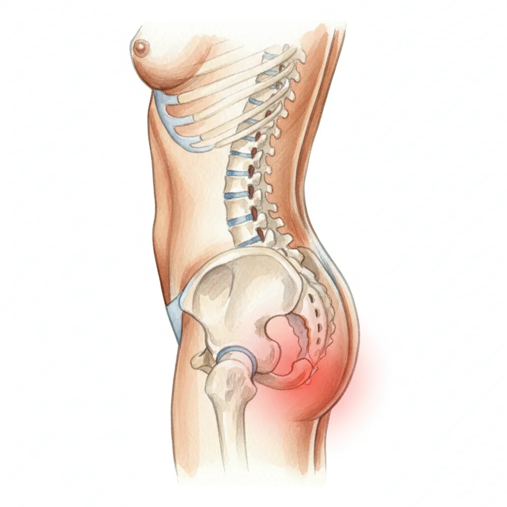 Coccydynia is pain in the tailbone (coccyx), the small bone at the bottom of the spine.