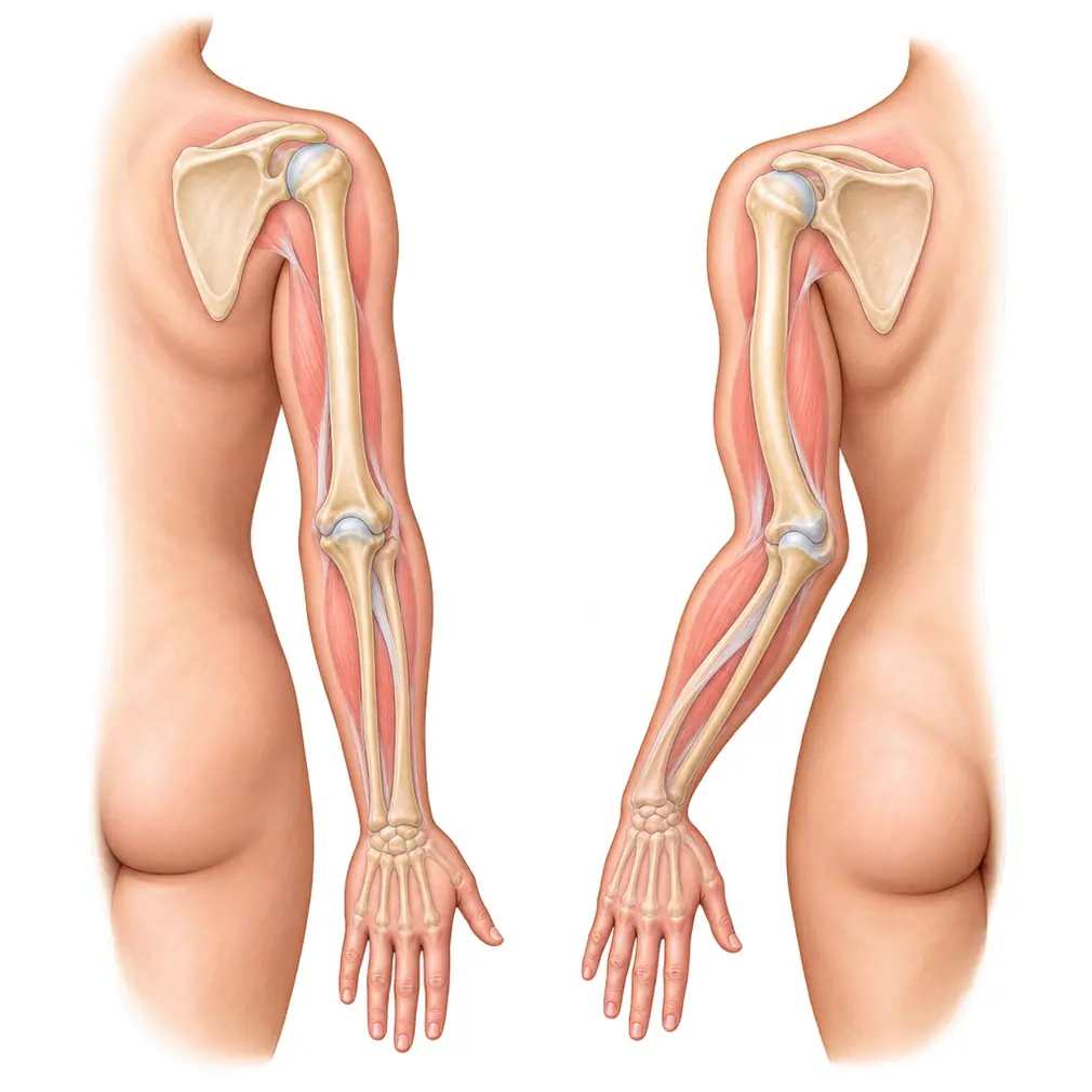 From behind, the arm looks bent like the stock of an old rifle — which is where the name gunstock deformity comes from.
