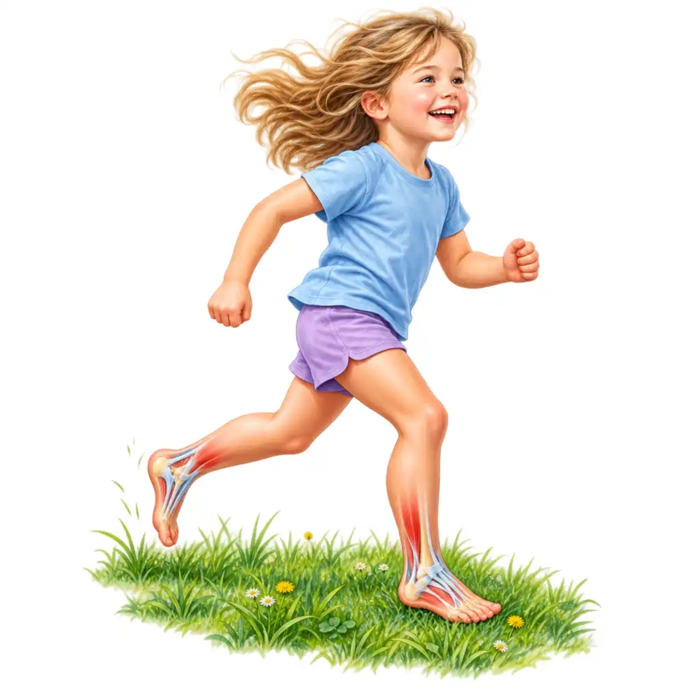 A flexible flat foot in a child is a shape, not a disease. These children run, play sport and grow up with no trouble from it.