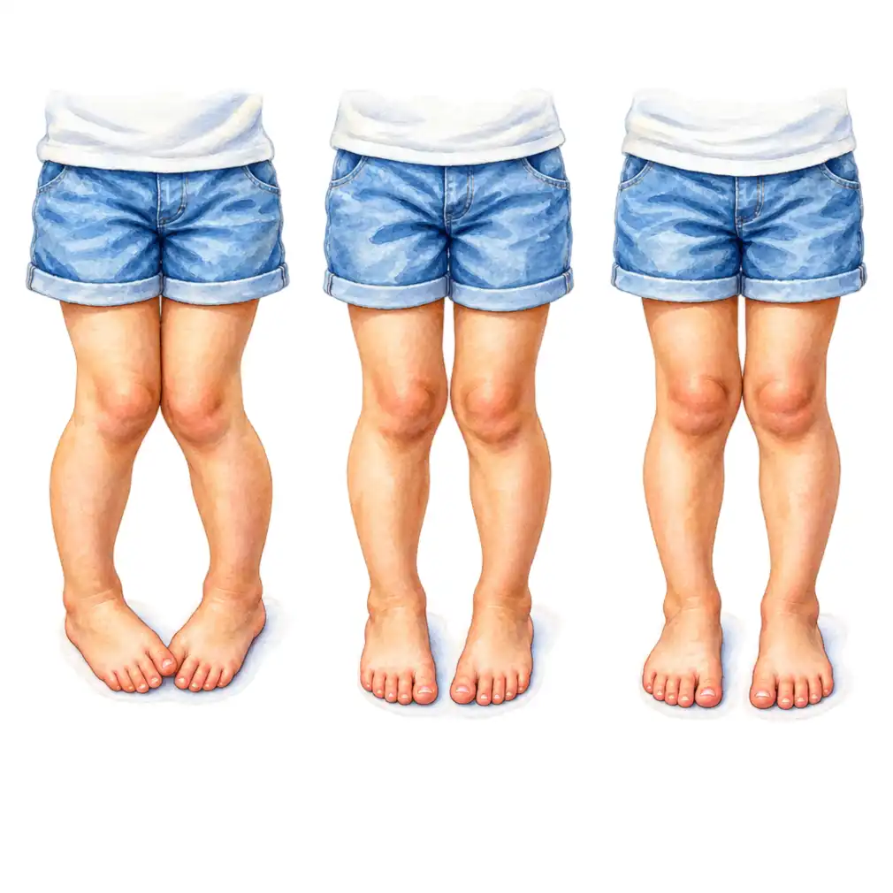 Most of it corrects itself: a twisted shin by about 8 years, a turned-in thigh bone by 10 to 12 years.