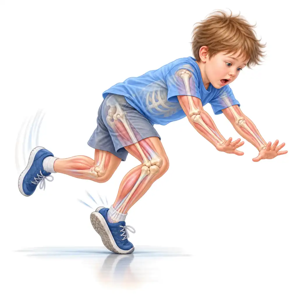 Worry if the child trips or falls often, cannot keep up with other children, or it is clearly worse on one side only.