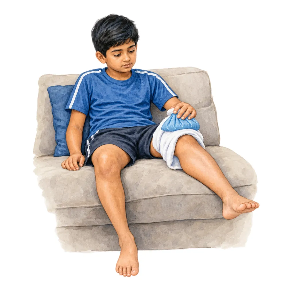 Less jumping and running for a while, and ice after activity, usually settle it.
