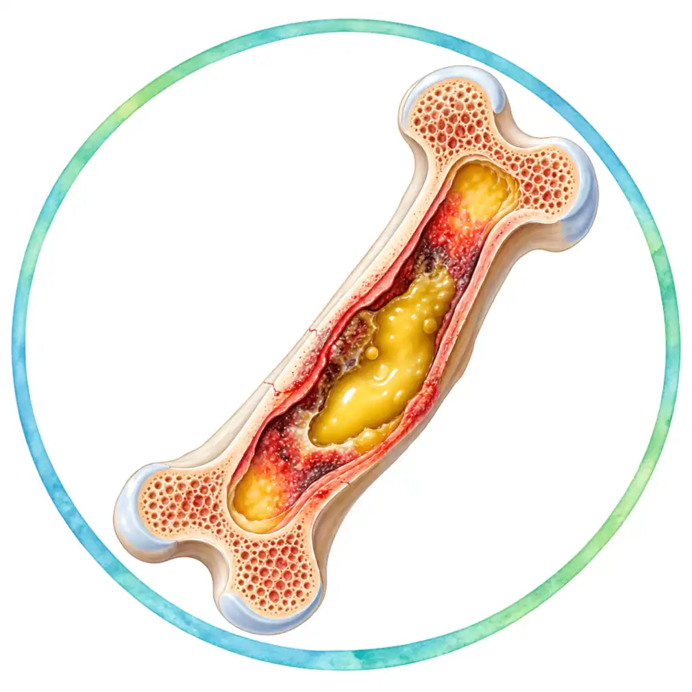 Bacteria get into the bone itself and pus builds up inside, where the blood supply and antibiotics struggle to reach.
