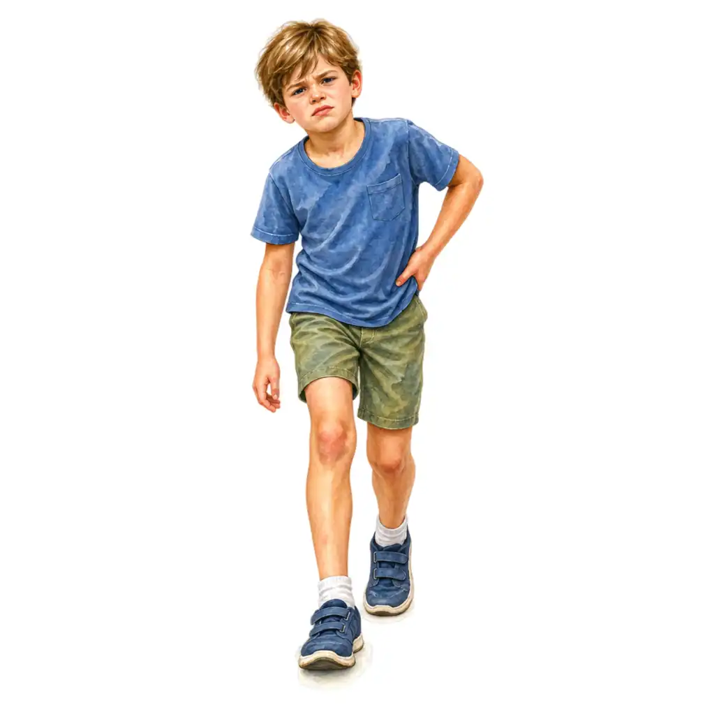 A limp, worst after play or by the end of the day, with pain in the hip, the thigh, or often the knee instead.
