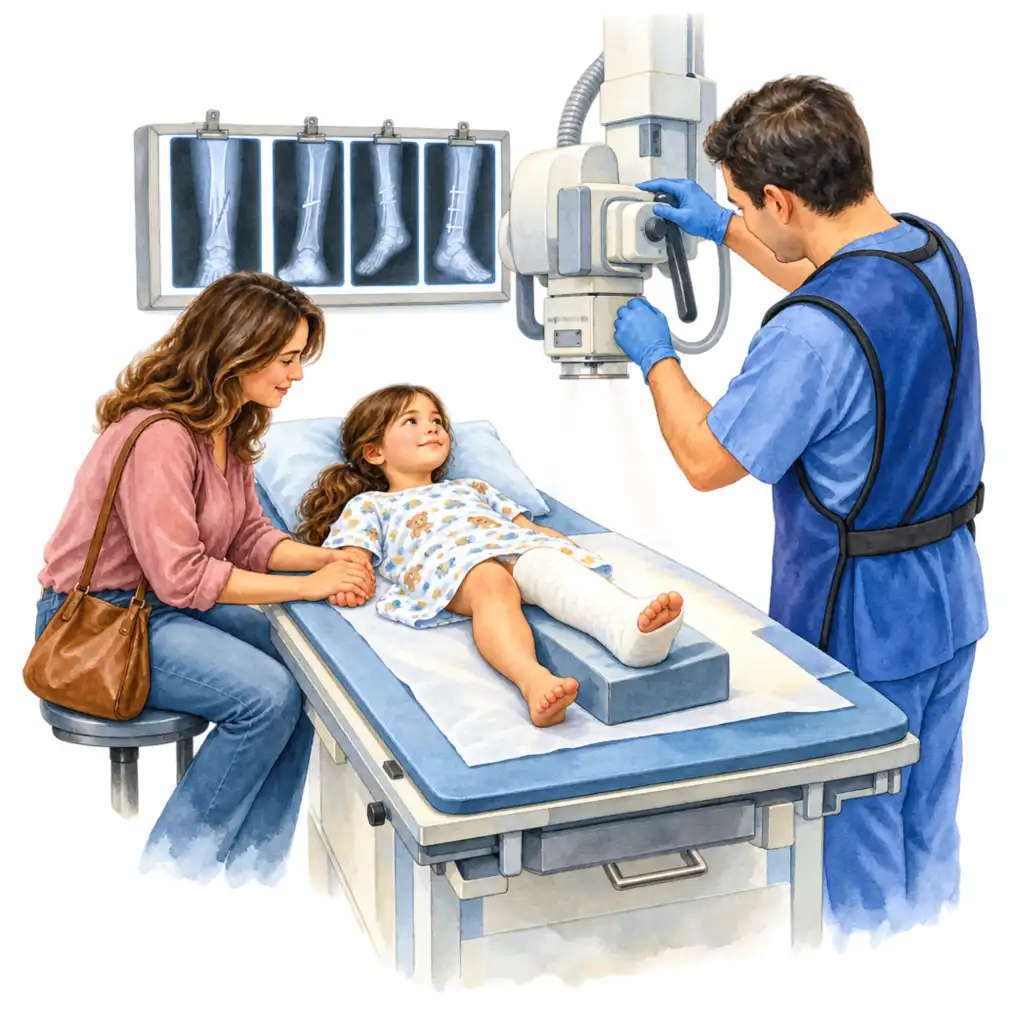 After any growth plate injury the limb is X-rayed at intervals for at least two years, and watched until the child has finished growing.