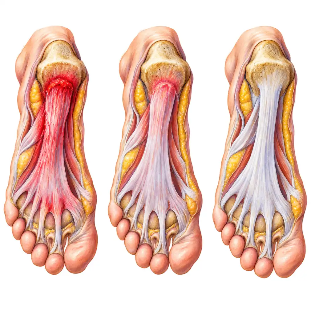 The band does heal — inflamed and thickened, then settling, then sound again. It takes 3 to 12 months, not days.