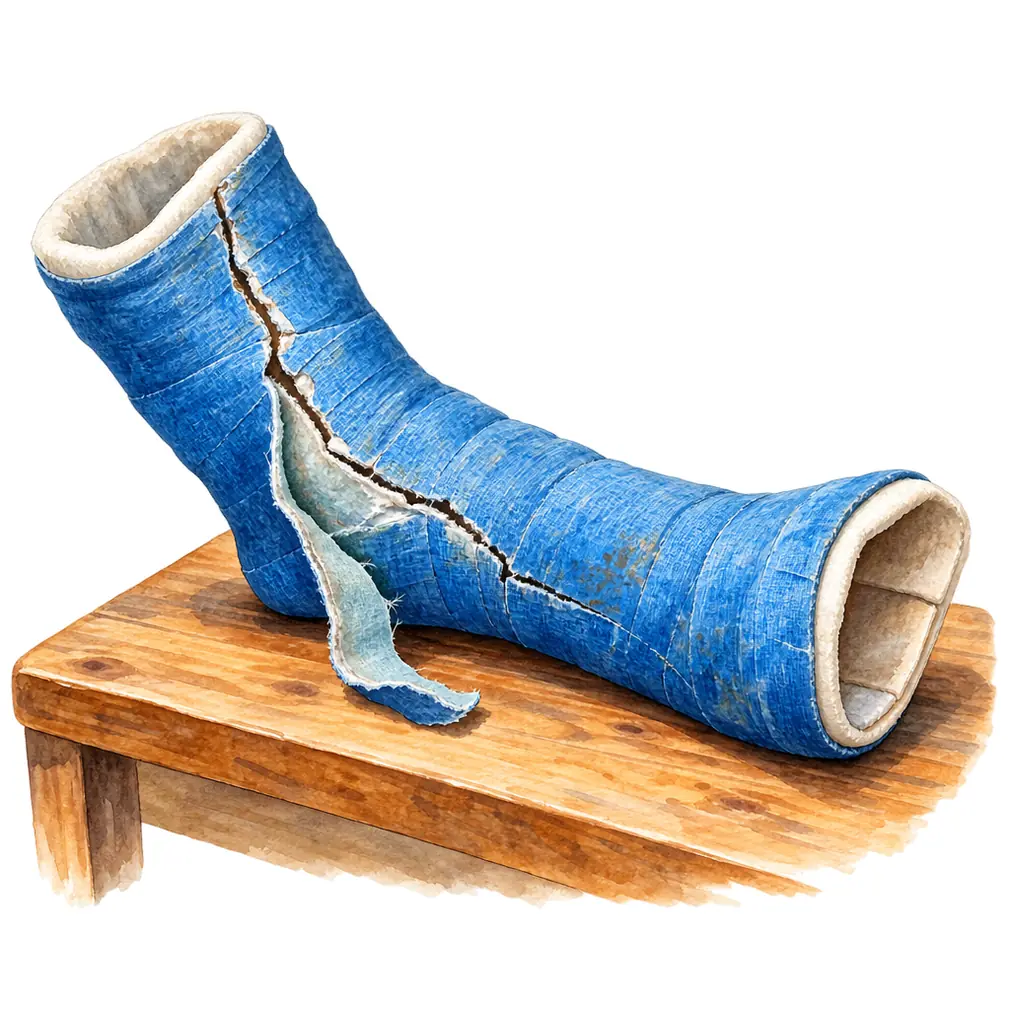 A cast that cracks, softens, comes loose or starts to smell should not wait until the next appointment.