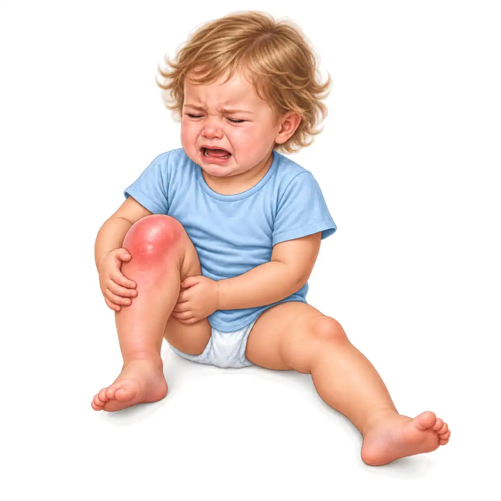 Sudden high fever with one joint swollen, red and hot — and a child who will not stand on that leg.