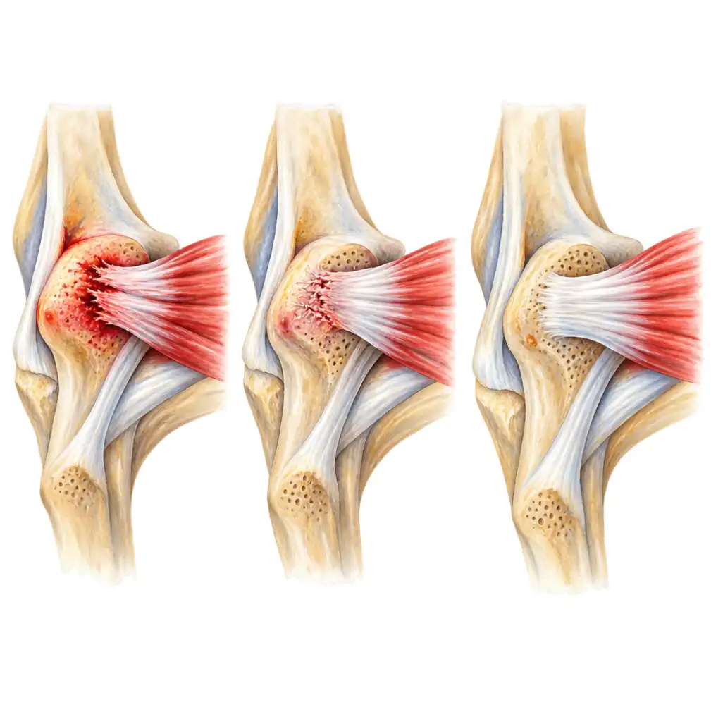 The tendon does heal — torn and inflamed, then knitting together, then sound. It takes 6 to 12 months, not 2 or 3 weeks.