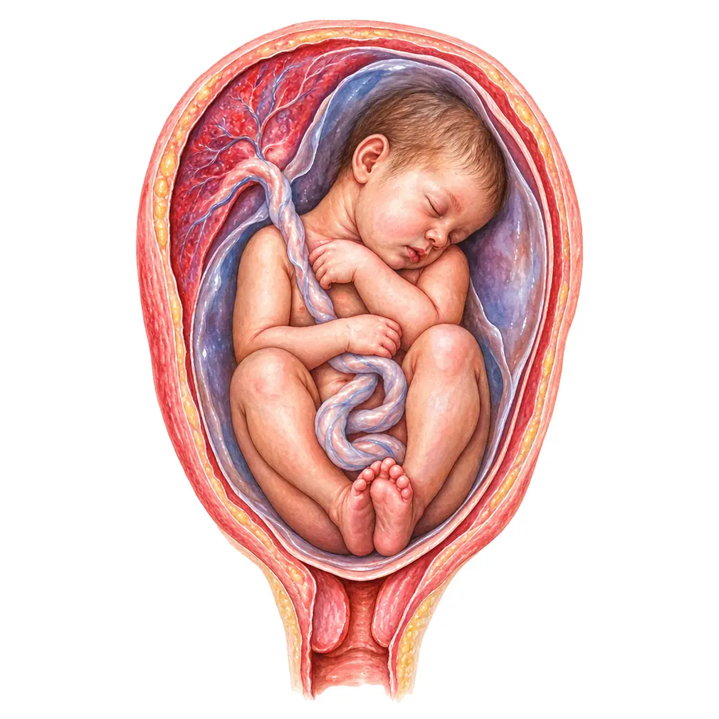 A difficult delivery, a breech position, or twins — not enough room in the womb. Nothing the mother did caused it.